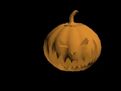 Low poly halloween pumpkin Free low-poly 3D model