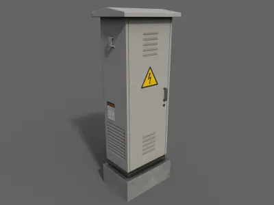 PBR Electric Box LightGrey V2 Low-poly 3D model