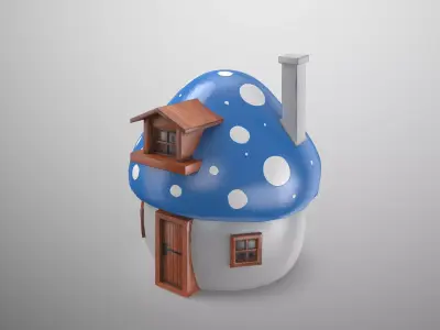 Smurfs House Low-poly 3D model