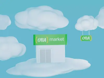 OBA Market on the Clouds  Digital Concept Design Free 3D model