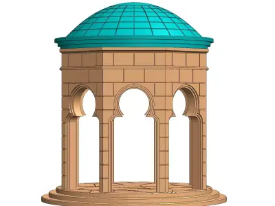 Theed Naboo Gazebo Diorama 3D print model