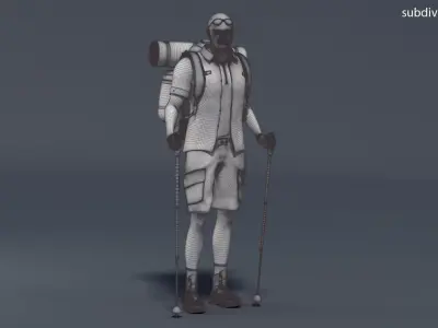  Male Hiker Animated HQ Standard License 