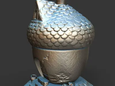 acorn cute forest house squirrels 3D print model