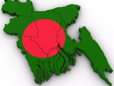 3d Political Map of Bangladesh 3D model