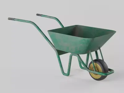 Wheelbarrow Low-poly 3D model