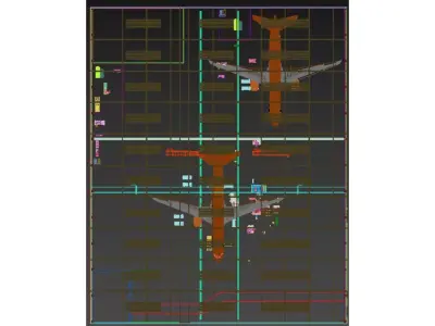 Aircraft Maintenance and Assembly Workshop Low-poly 3D model