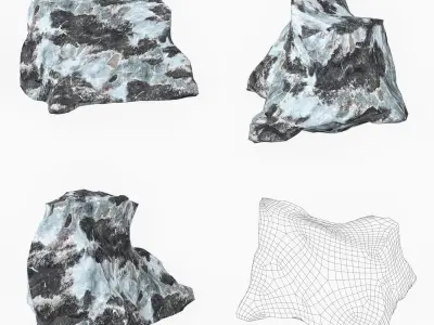 Snow Stone Collection Low-poly 3D model