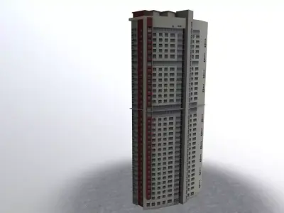 Moscow House Building18 Low-poly 3D model