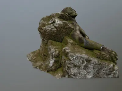 Stone Worrior Low-poly 3D model