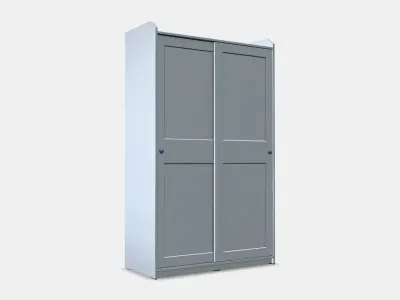 HAUGA Wardrobe with sliding doors 1 Low-poly 3D model