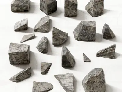 Stone splinters  decor 3D model