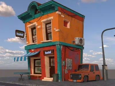 Motel Low-poly 3D model