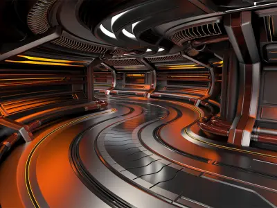 SCI - FI MODULAR CORRIDOR 3 3D model