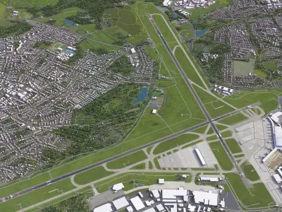 Hamburg - Airport - HAM Low-poly 3D model