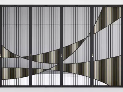 Aluminium door 321 3D model