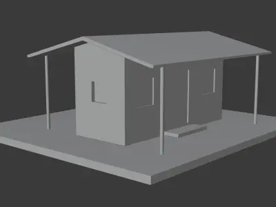 Police Outpost Low-poly 3D model