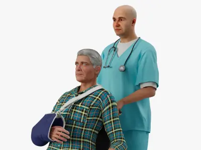 Medical Professional with Patient in Wheelchair 