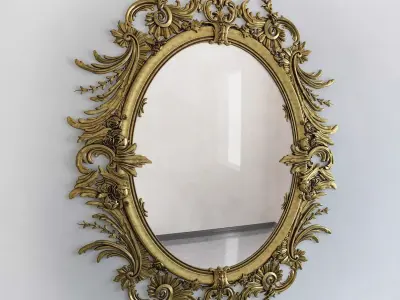 European decorative mirror 3D model