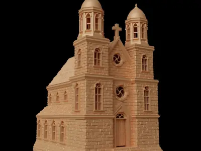 Caribbean Church Tabletop Terrain 28 MM 3D print model