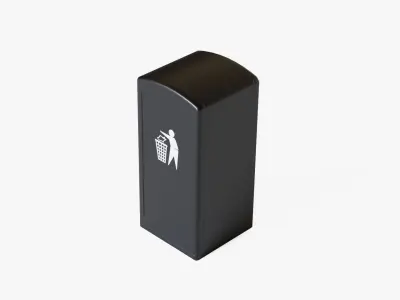 Trash Bin Low-poly 3D model