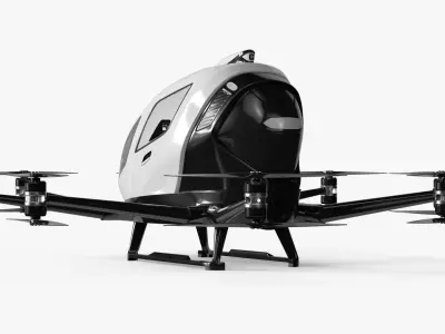  Autonomous Air Taxi Pod Static White 