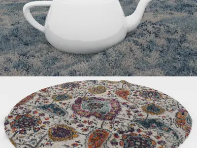 Round Rug Set 142 3D model