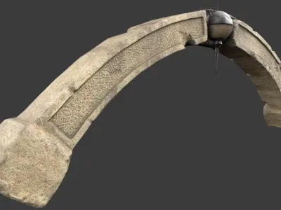 SandStone Arch with Ornaments Low-poly 3D model