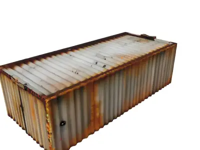 Rusty Corrugated Metal Double Doors Low-poly 3D model