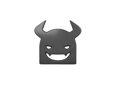Angry Face with Horns Symbol V1 005 Low-poly 3D model