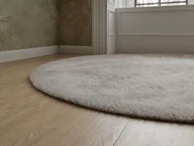 Round Grey Rug 3D model