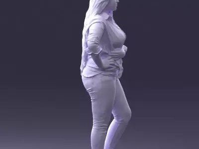 000347 Young Woman in Casual Outfit 3D model