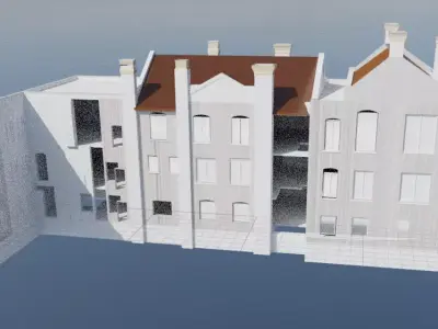 Facade of an educational building 3D model