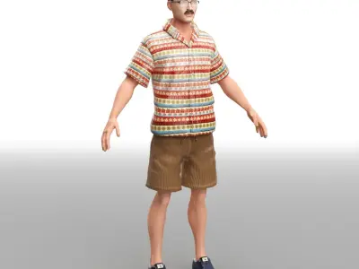 Men street wear Low-poly 3D model