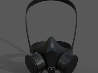 Gas mask helmet 3d model military combat fantasy cyborg  Low-poly 3D model