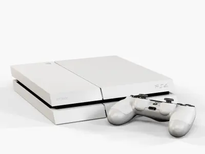 Sony PlayStation 4 White Low-poly 3D model
