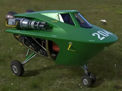 Cartoon Spacefighter 3D model