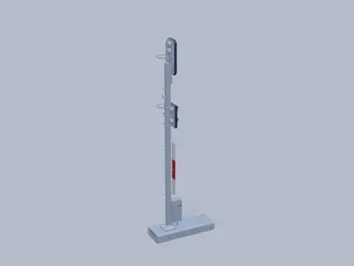 Modern Austrian railway light signal Low-poly 3D model