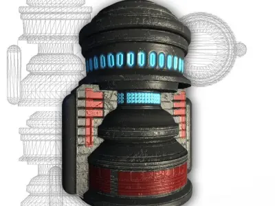 Force field generator 02 sci-fi Low-poly 3D model