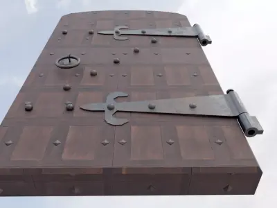 Old Wood Door Low-poly 3D model