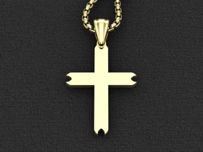 High Cross Pendant Light Gold 18K 3CP073 3D model