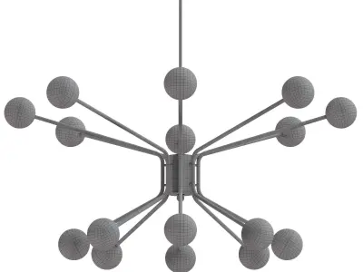  Possini Euro Aries 30 W Soft Gold 16-Light LED Chandelier 3D model
