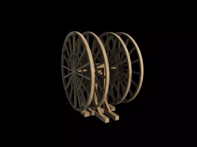 Watermill wheel 03 3D model