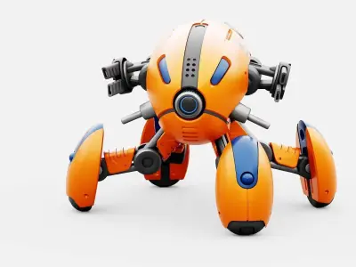 BATTLE DROID X-500 RIGGED 3D model