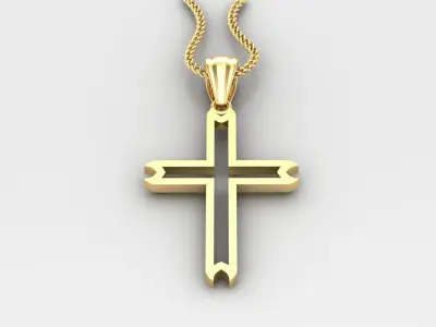High Cross Pendant Light Gold 18K 4CP031 3D print model