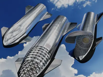 SpaceX Starship Crew Cargo and Tanker version 3D model