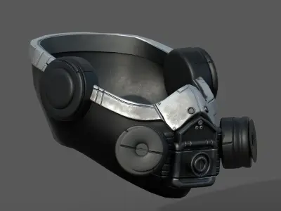 Gas mask helmet scifi futuristic military  Low-poly 3D model buy