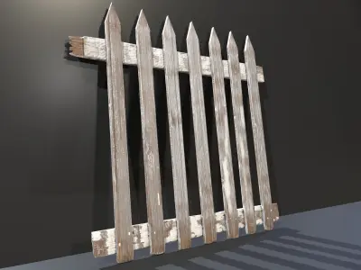 Fence PBR Game Ready Low-poly 3D mode Low-poly 3D model