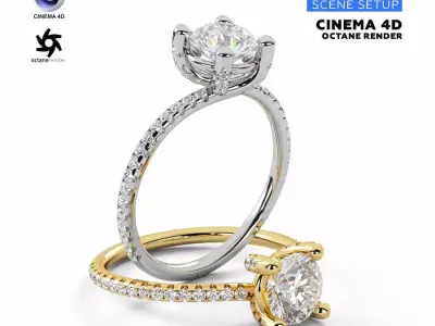 Cinema 4D with Octane Render Scene Setups For Jewelry Rendering 3D model