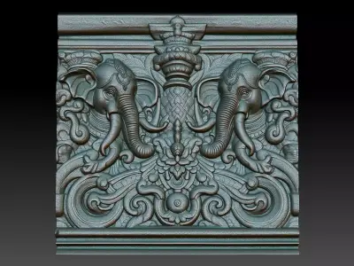 Indian Temple Wall basrelief 15 240614 3D print model