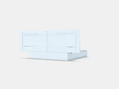 NORDLI Bed frame w storage and headboard 3 Low-poly 3D model